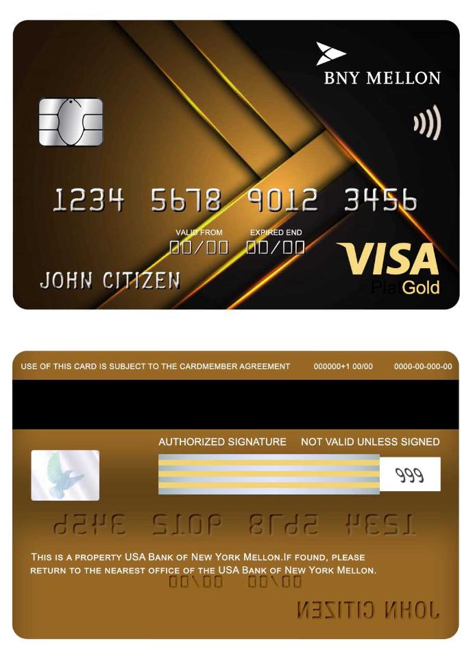 USA Bank of New York Mellon visa gold card